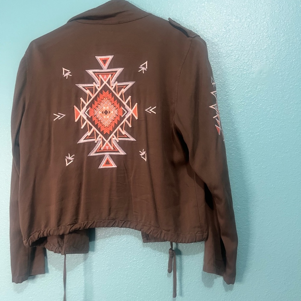 Women’s Tribal Embroidered Jacket - Brown